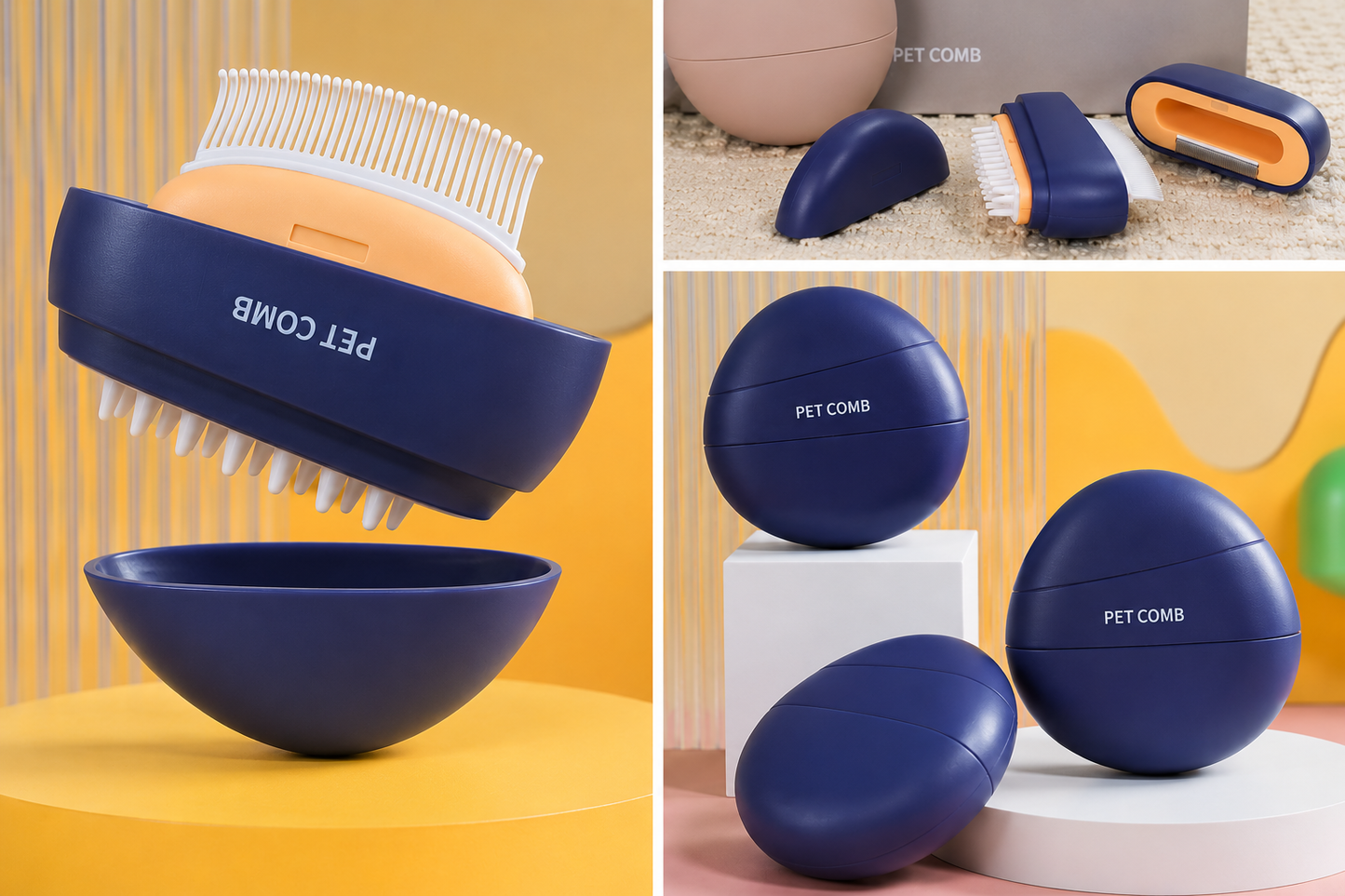 3-in-1 Grooming Comb for Cats – Deshedding, Detangling & Massage Tool