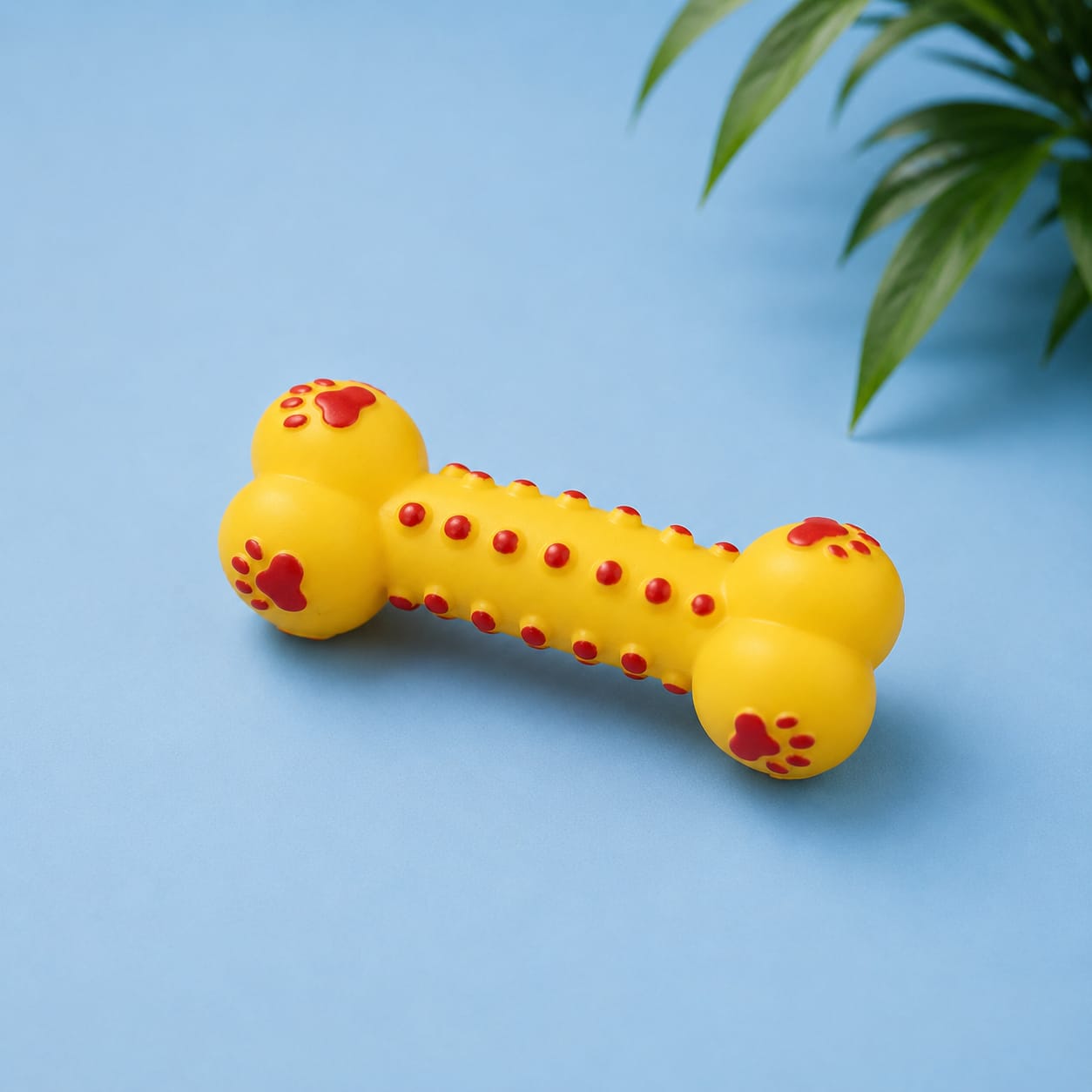 Paw Print Rubber Bone Dog Toy