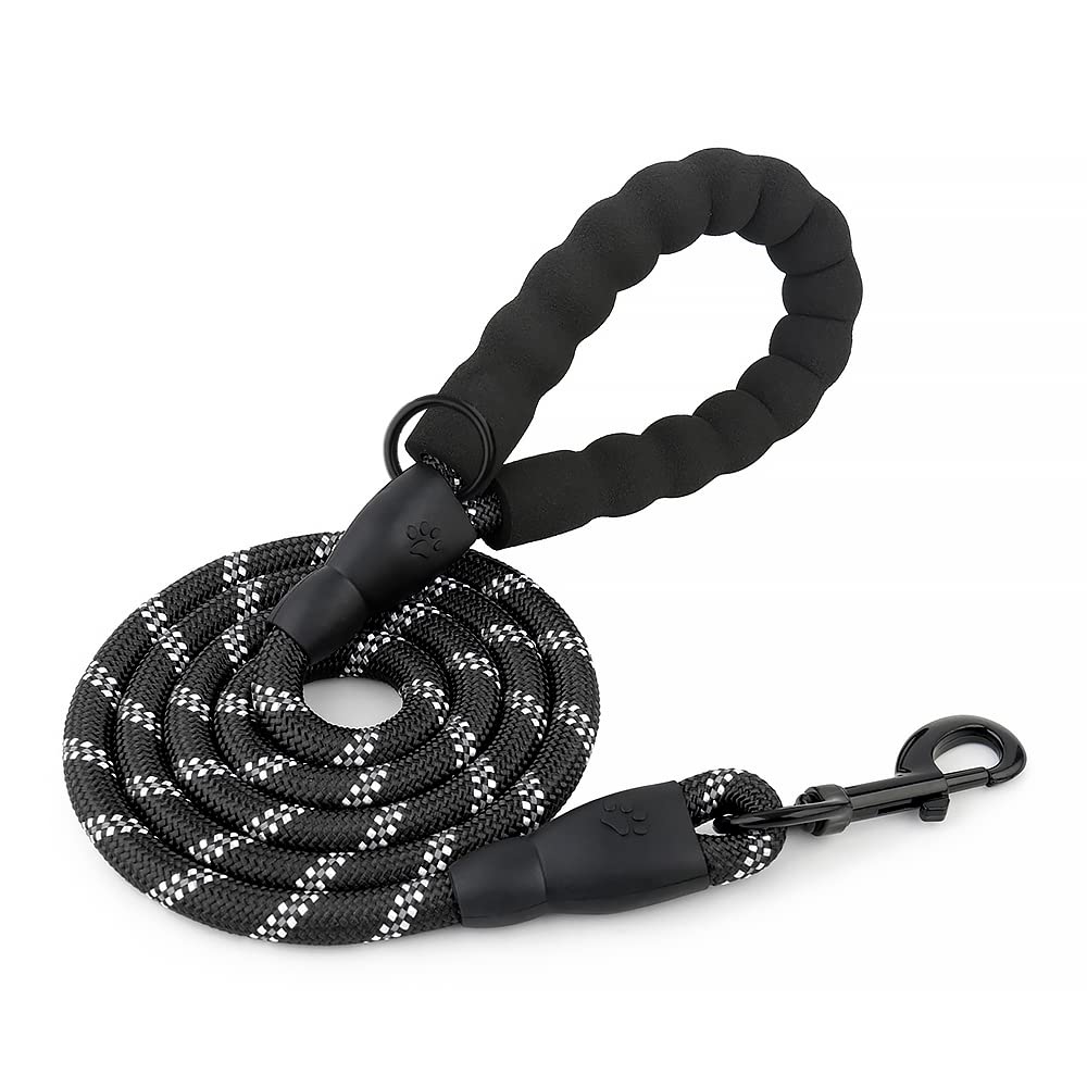 Reflective Rope Dog Leash with Soft Padded Handle