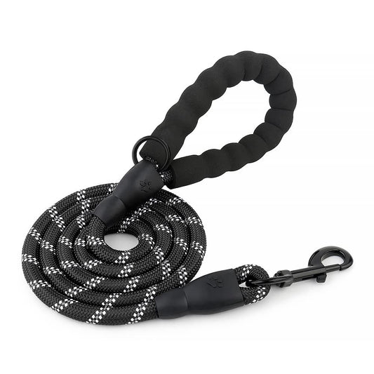 Reflective Rope Dog Leash with Soft Padded Handle